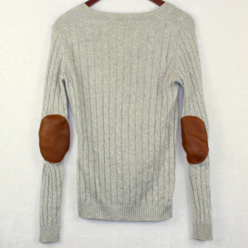 Avenue Foch Cashmere Sweater Elbow Patches Womens Small